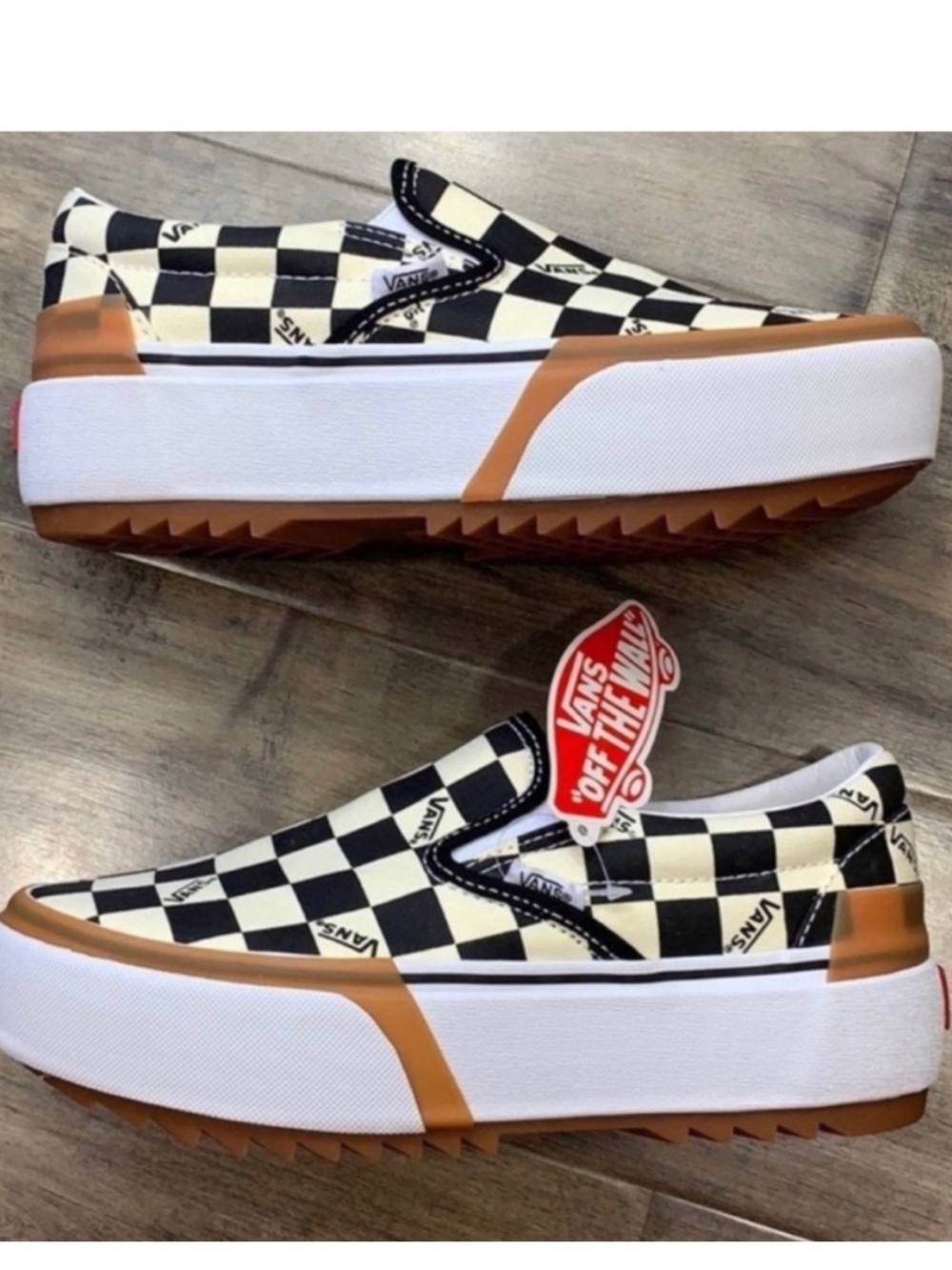‼️‼️WANT TO BUY‼️‼️SIZE 6 Vans Women’s Checkerboard Platform Slip-On